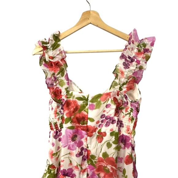 Abercrombie and Fitch Ruffle Floral High Low Maxi Dress XL - Picture 12 of 15